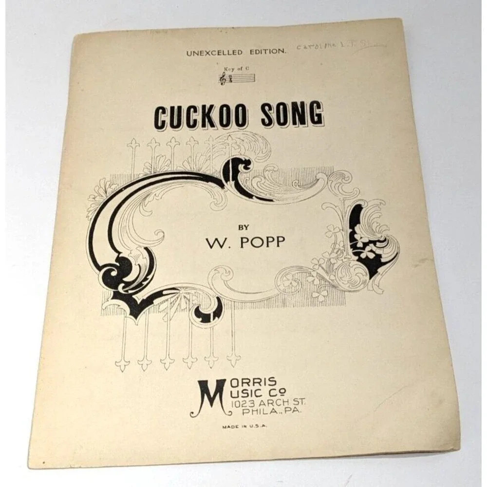 Cuckoo Song Sheet Music W Popp 1932 Vintage Piano Music